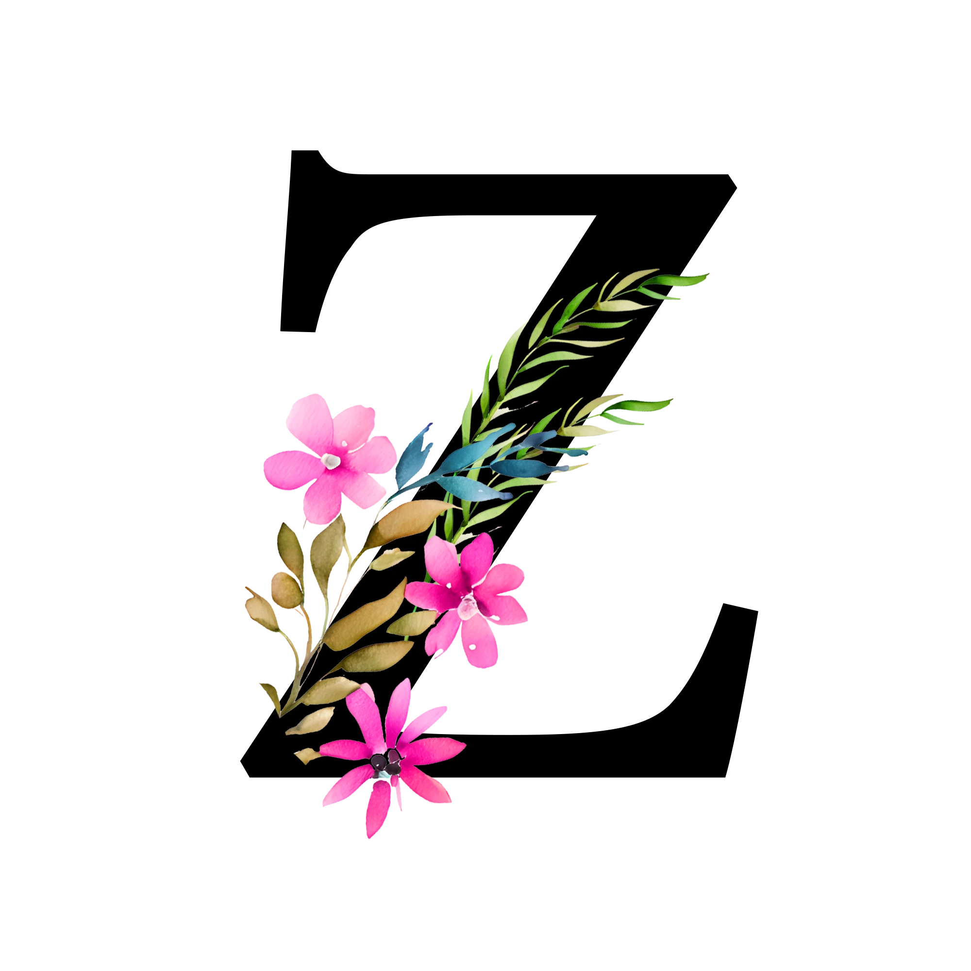 Free-Transparent-Floral-Alphabet-Illustration-letter-Z.webp